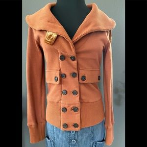 Nicholas K Velvet Trimmed Shawl-Collar Sweatshirt Jacket